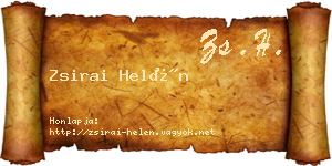 Zsirai Helén névjegykártya